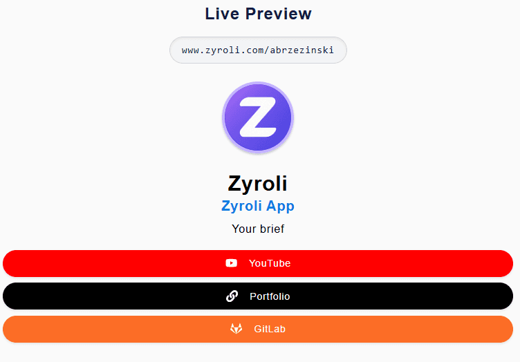 Live preview example